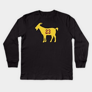 CLE GOAT - 23 - Black Kids Long Sleeve T-Shirt